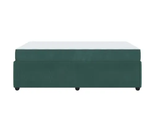 Gultas Rāmis Ar Matraci Tumši Zaļa 120 X 200 Cm Samts Vidaxl