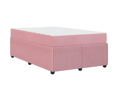 Gultas Rāmis Ar Matraci Rozā 120 X 200 Cm Audums Vidaxl