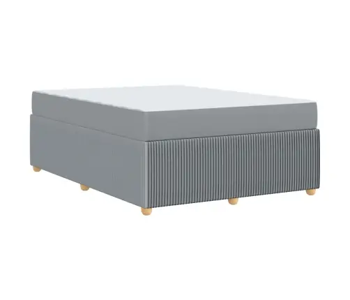 Voodi Raam Madratsiga Helehall 140 X 200 Cm Kangas