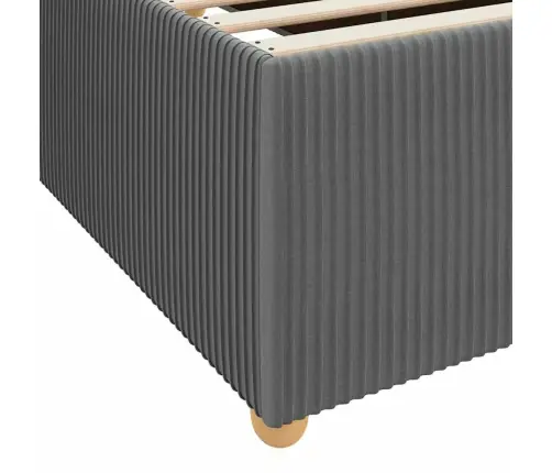 Gultas Rāmis Ar Matraci Tumši Pelēks 140 X 200 Cm Audums Vidaxl