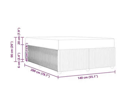 Gultas Rāmis Ar Matraci Gaiši Pelēka 140 X 200 Cm Samts Vidaxl