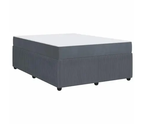 Gultas Rāmis Ar Matraci Tumši Pelēka 140 X 200 Cm Samts Vidaxl