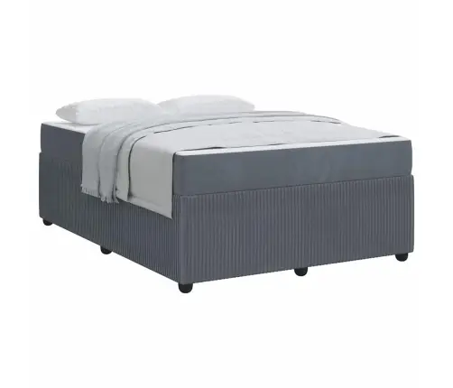 Gultas Rāmis Ar Matraci Tumši Pelēka 140 X 200 Cm Samts Vidaxl