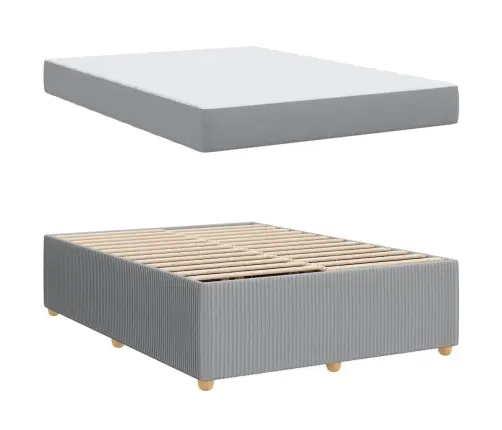 Gultas Rāmis Ar Matraci Gaiši Pelēks 160 X 200 Cm Audums Vidaxl