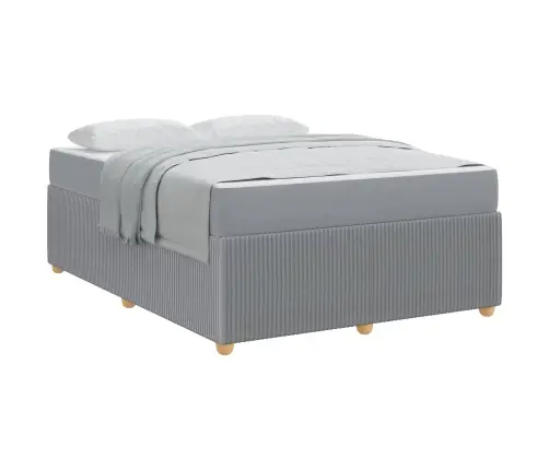 Gultas Rāmis Ar Matraci Gaiši Pelēks 160 X 200 Cm Audums Vidaxl