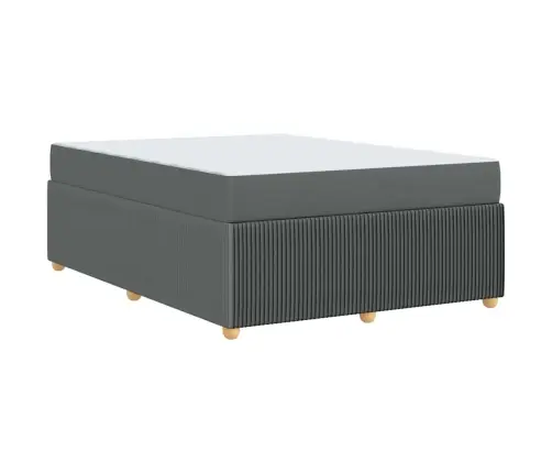 Gultas Rāmis Ar Matraci Tumši Pelēks 160 X 200 Cm Audums Vidaxl