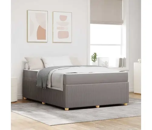 Gultas Rāmis Ar Matraci Pelēkbrūna 160 X 200 Cm Audums Vidaxl