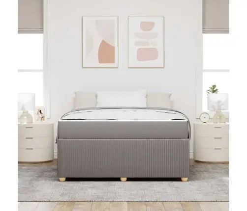 Gultas Rāmis Ar Matraci Pelēkbrūna 160 X 200 Cm Audums Vidaxl