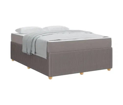 Gultas Rāmis Ar Matraci Pelēkbrūna 160 X 200 Cm Audums Vidaxl