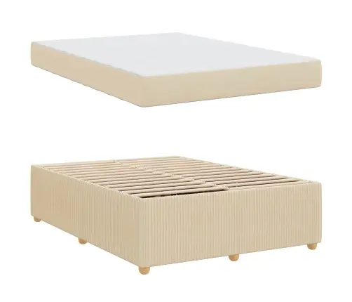 Lovos Rėmas Su Čiužiniu Kreminė 160 X 200 Cm Audinys