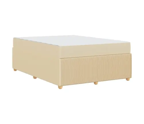 Gultas Rāmis Ar Matraci Krēmkrāsa 160 X 200 Cm Audums Vidaxl