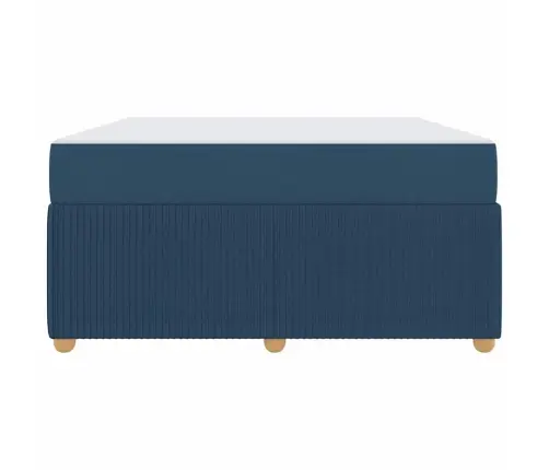 Gultas Rāmis Ar Matraci Ar Matraci Zila 160 X 200 Cm Audums Vidaxl