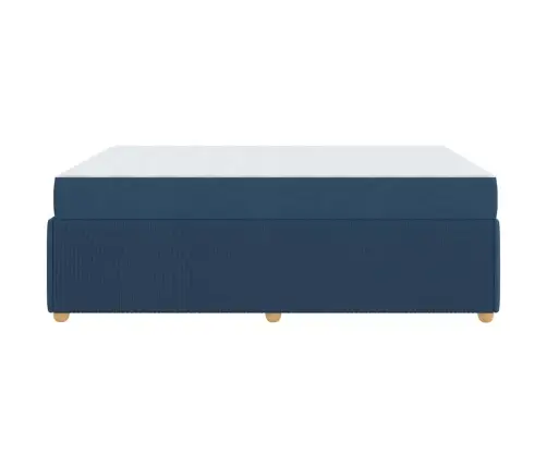 Gultas Rāmis Ar Matraci Ar Matraci Zila 160 X 200 Cm Audums Vidaxl