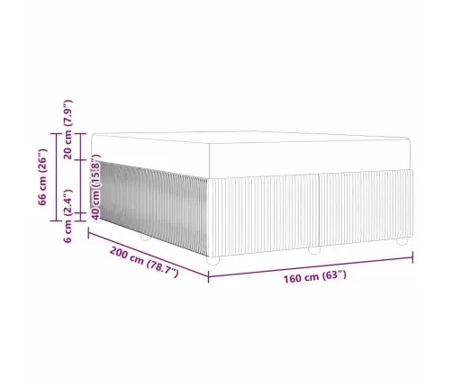 Gultas Rāmis Ar Matraci Ar Matraci Zila 160 X 200 Cm Audums Vidaxl