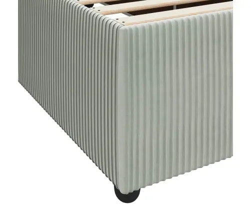 Gultas Rāmis Ar Matraci Gaiši Pelēka 160 X 200 Cm Samts Vidaxl