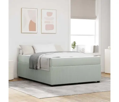 Gultas Rāmis Ar Matraci Gaiši Pelēka 160 X 200 Cm Samts Vidaxl