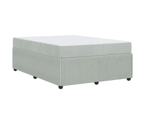 Gultas Rāmis Ar Matraci Gaiši Pelēka 160 X 200 Cm Samts Vidaxl