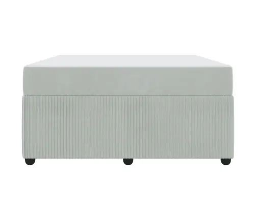 Gultas Rāmis Ar Matraci Gaiši Pelēka 160 X 200 Cm Samts Vidaxl