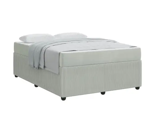 Gultas Rāmis Ar Matraci Gaiši Pelēka 160 X 200 Cm Samts Vidaxl