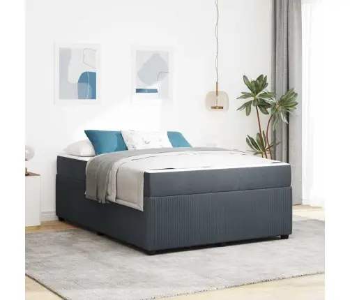 Gultas Rāmis Ar Matraci Tumši Pelēka 160 X 200 Cm Samts Vidaxl