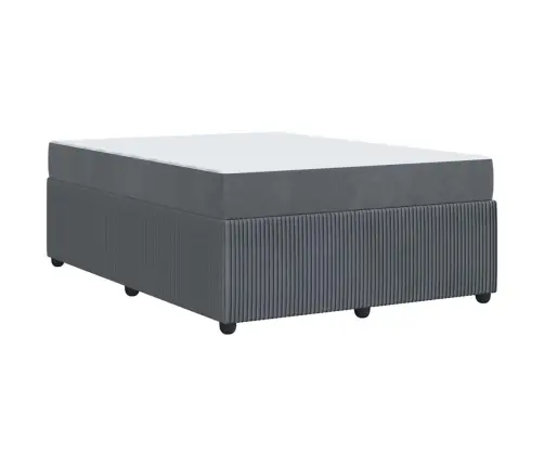 Gultas Rāmis Ar Matraci Tumši Pelēka 160 X 200 Cm Samts Vidaxl