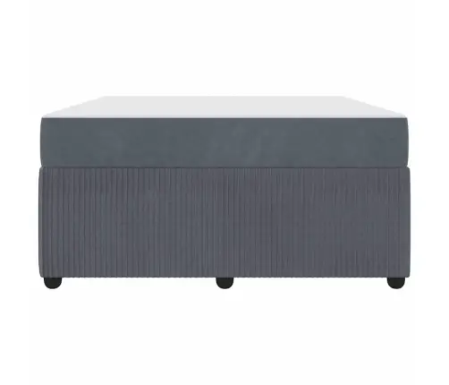 Gultas Rāmis Ar Matraci Tumši Pelēka 160 X 200 Cm Samts Vidaxl