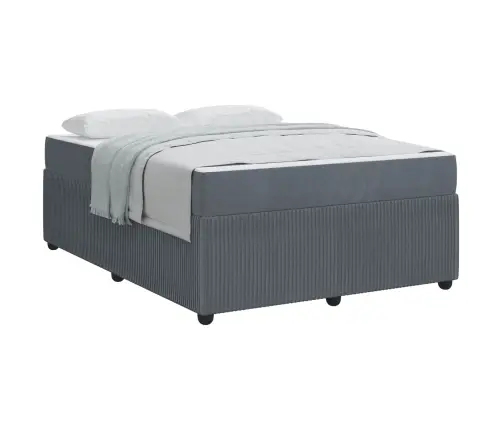 Gultas Rāmis Ar Matraci Tumši Pelēka 160 X 200 Cm Samts Vidaxl