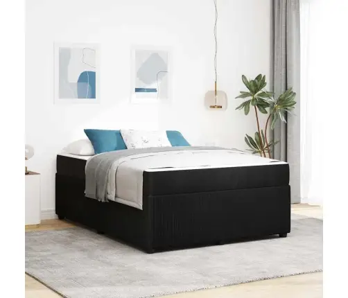 Gultas Rāmis Ar Matraci Ar Matraci Melna 160 X 200 Cm Samts Vidaxl