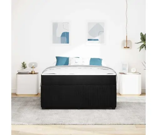 Gultas Rāmis Ar Matraci Ar Matraci Melna 160 X 200 Cm Samts Vidaxl