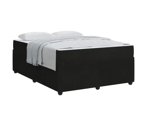 Gultas Rāmis Ar Matraci Ar Matraci Melna 160 X 200 Cm Samts Vidaxl