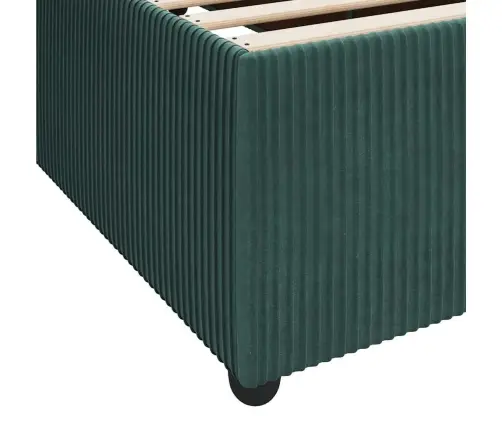 Gultas Rāmis Ar Matraci Tumši Zaļa 160 X 200 Cm Samts Vidaxl