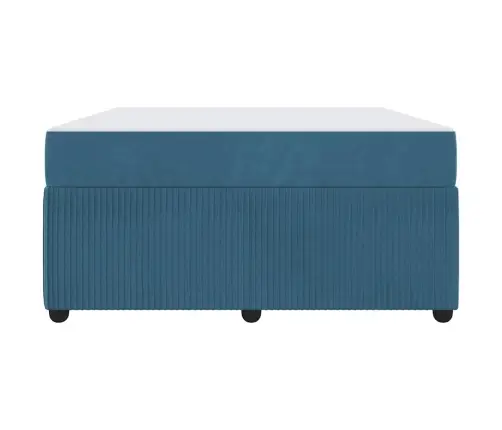 Gultas Rāmis Ar Matraci Ar Matraci Zila 160 X 200 Cm Samts Vidaxl