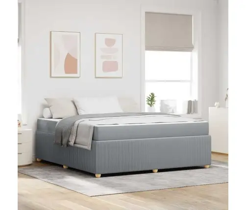 Voodi Raam Madratsiga Helehall 180 X 200 Cm Kangas