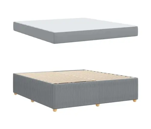 Voodi Raam Madratsiga Helehall 180 X 200 Cm Kangas