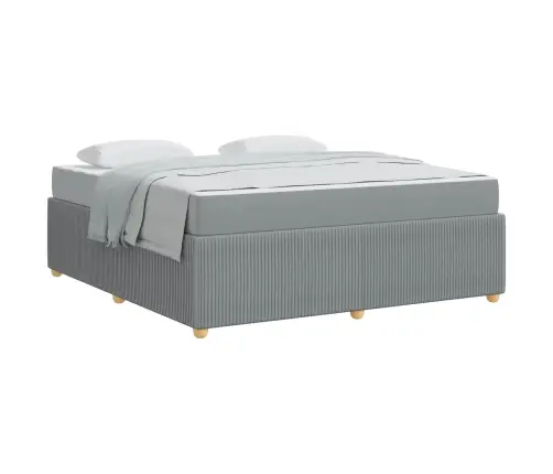 Gultas Rāmis Ar Matraci Gaiši Pelēka 180 X 200 Cm Audums Vidaxl