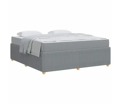 Voodi Raam Madratsiga Helehall 180 X 200 Cm Kangas