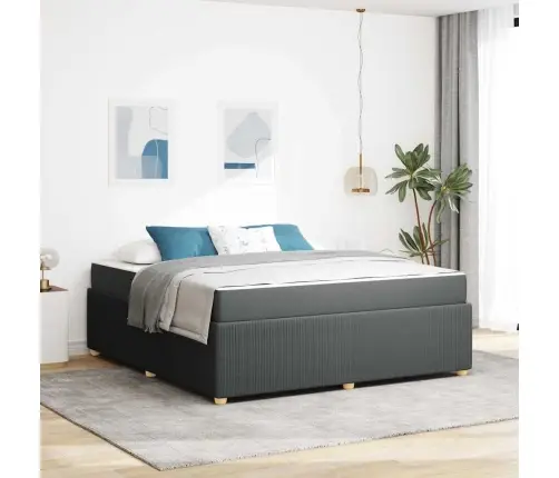 Gultas Rāmis Ar Matraci Tumši Pelēka 180 X 200 Cm Audums Vidaxl