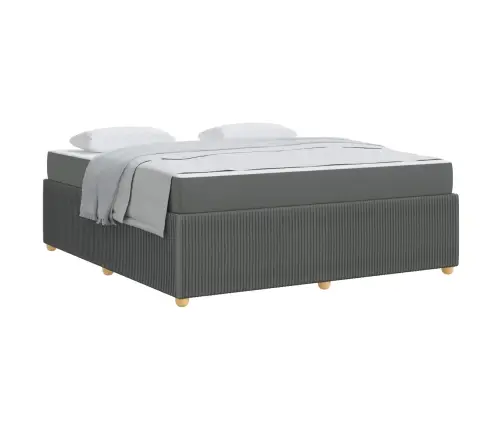 Gultas Rāmis Ar Matraci Tumši Pelēka 180 X 200 Cm Audums Vidaxl