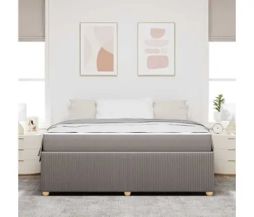 Gultas Rāmis Ar Matraci Pelēkbrūna 180 X 200 Cm Audums Vidaxl