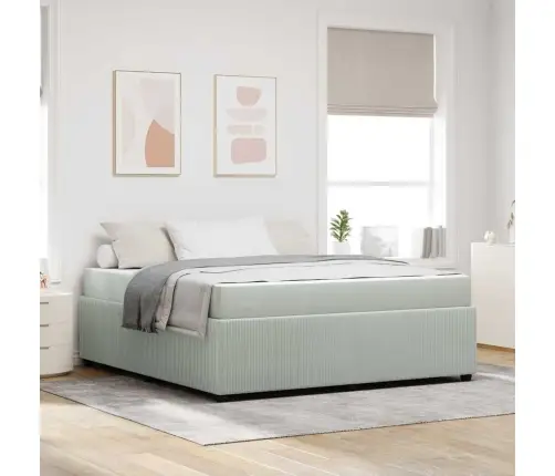 Gultas Rāmis Ar Matraci Gaiši Pelēka Un Balta Un Gaiši Pelēka Vidaxl