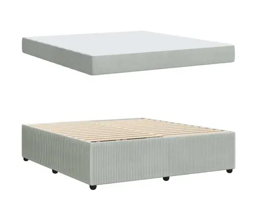 Gultas Rāmis Ar Matraci Gaiši Pelēka Un Balta Un Gaiši Pelēka Vidaxl