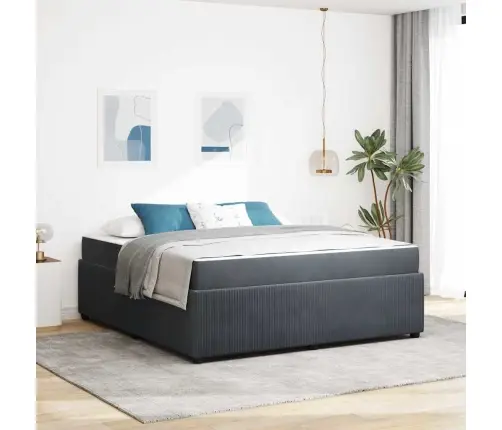 Lovos Rėmas Su Čiužiniu Tamsiai Pilka 180 X 200 Cm Audinys