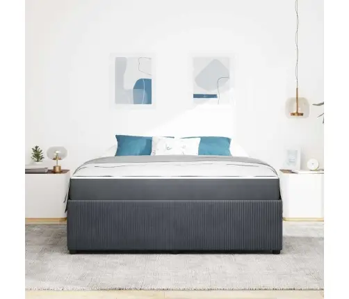 Lovos Rėmas Su Čiužiniu Tamsiai Pilka 180 X 200 Cm Audinys