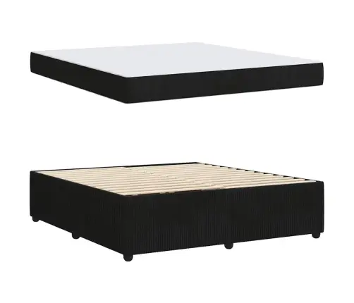 Gultas Rāmis Ar Matraci Ar Matraci Melna 180 X 200 Cm Samts Vidaxl