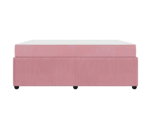 Gultas Rāmis Ar Matraci Ar Matraci Rozā 180 X 200 Cm Samts Vidaxl