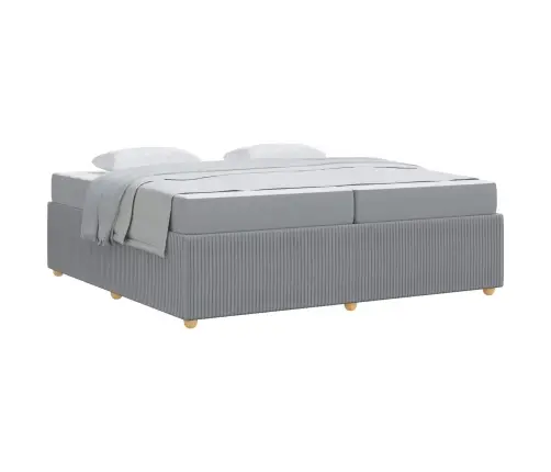 Voodi Raam Madratsiga Helehall 200 X 200 Cm Kangas