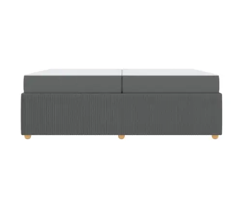 Gultas Rāmis Ar Matraci Tumši Pelēka 200 X 200 Cm Audums Vidaxl