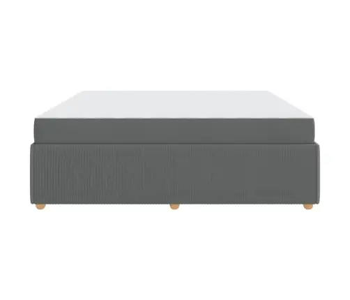 Gultas Rāmis Ar Matraci Tumši Pelēka 200 X 200 Cm Audums Vidaxl