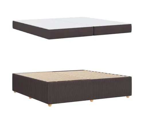 Voodi Raam Madratsiga Tume Pruun 200 X 200 Cm Kangas