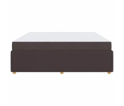 Gultas Rāmis Ar Matraci Tumši Brūna 200 X 200 Cm Audums Vidaxl